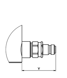 Technische Zeichnung und Maßangaben für Hydraulikzylinder Type CLF110-30, CLF220-25 und CLF220-50