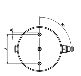 Technische Zeichnung und Maßangaben für Hydraulikzylinder CLF
