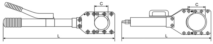 Technische Zeichnung des Kabelschneiders