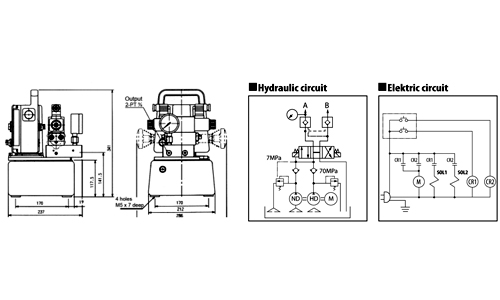 Hydraulischer- und elektrischer Schaltplan der PME45-8WP