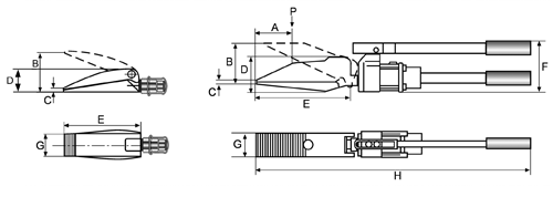 Technische Zeichnung des Hydraulikspreizers 