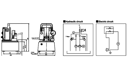 Hydraulischer- und elektrischer Schaltplan der PME45-1L