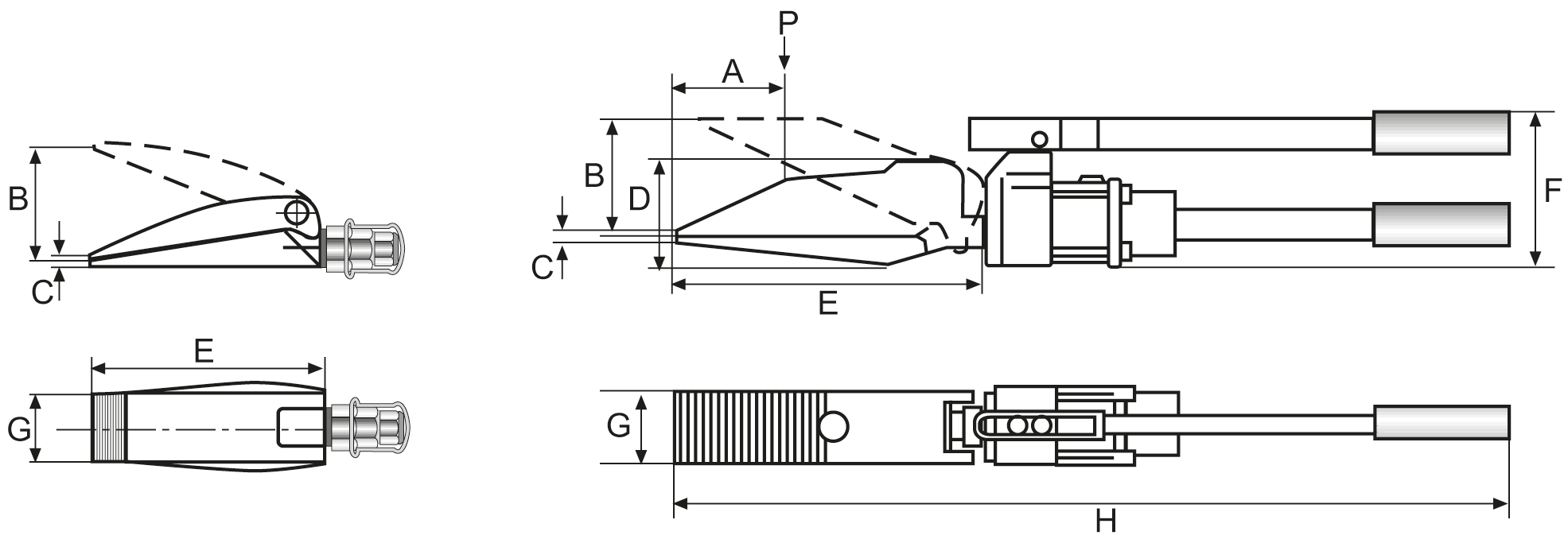 Technische Zeichnung Spreizer Type HS