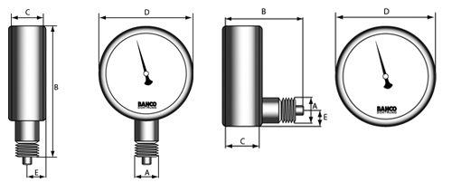 Technische Zeichnung Hydraulikmanometer