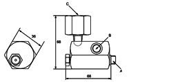TX109 1/2" technische Zeichnung mit Bemaßung TX109 1/2" technische Zeichnung
