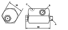 TX109 1/4" technische Zeichnung mit Bemaßung TX109 TX109 1/4" technische Zeichnung mit Bemaßung technische Zeichnung