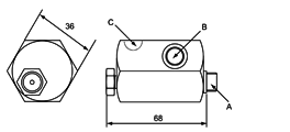Technische Zeichnung 1/4" mit Bemaßung Technische Zeichnung 1/4"