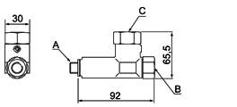 Technische Zeichnung 1/2" mit Bemaßung Technische Zeichnung 1/2"