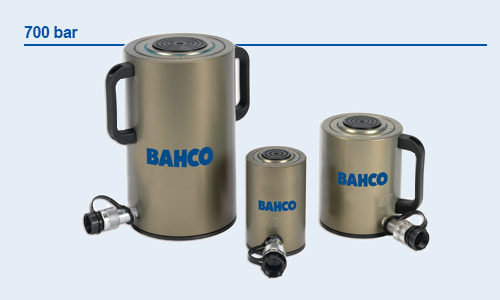 Drei Bahco Hydraulikdruckzylinder LAF 23-200T aus leichtem Aluminium für bis zu 700 bar Betriebsdruck
