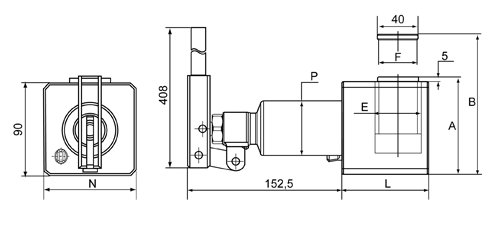 Technische Zeichnung des Hydraulik-Teleskopzylinders Technische Zeichnung des Hydraulik-Teleskopzylinders mit Bemaßung
