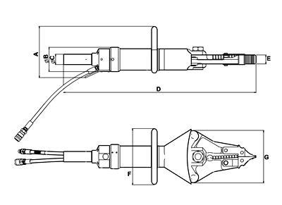 Technische Zeichnung der DHK-Type Technische Zeichnung der DHK-Type mit Bemaßung